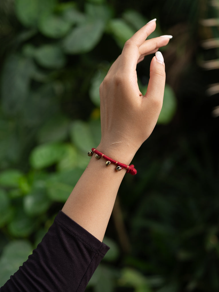 Maroon Ghunghru Bracelet