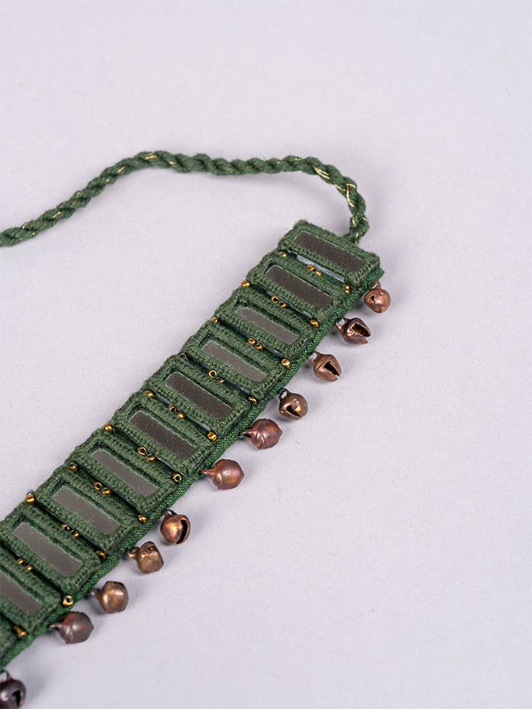 Dark Green Rectangular Mirror Choker