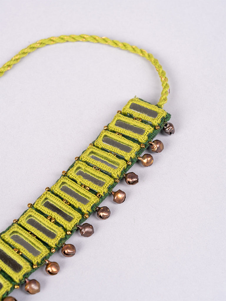 Light Green Rectangular Mirror Choker