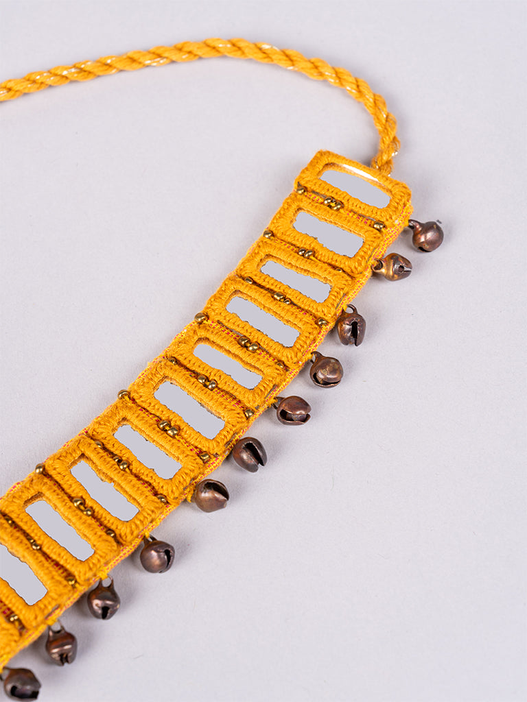 Mustard Rectangular Mirror Choker