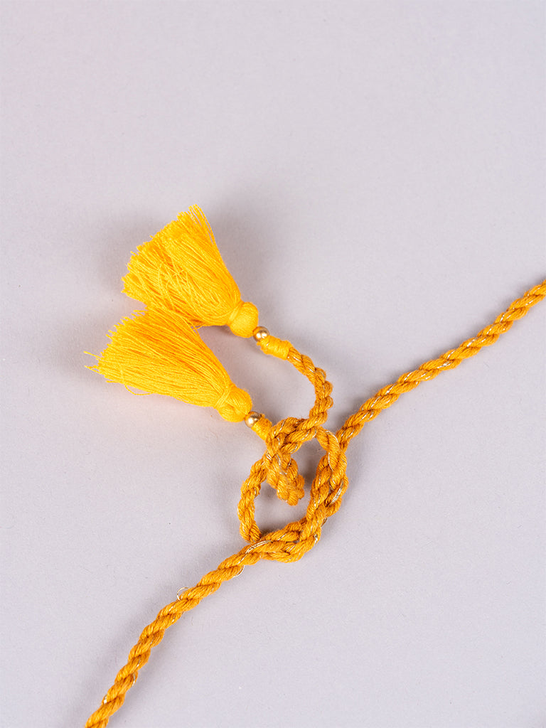 Mustard Rectangular Mirror Choker