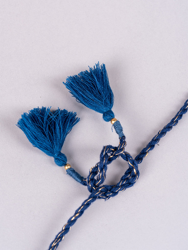 Dark Blue Rectangular Mirror Choker