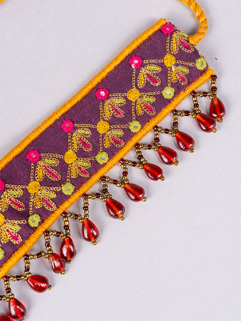 Purple Choker with Aari Embroidery