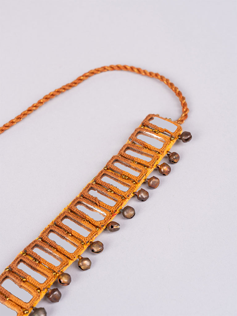 Mustard Shaded Rectangular Mirror Choker