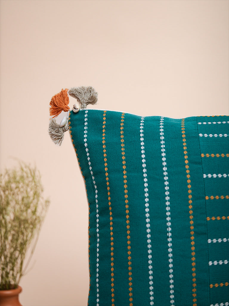 Dual Patch Woven Cushion