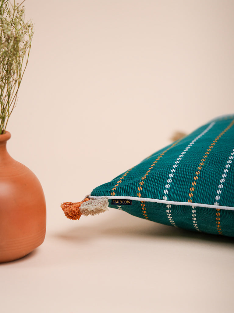 Dual Patch Woven Cushion