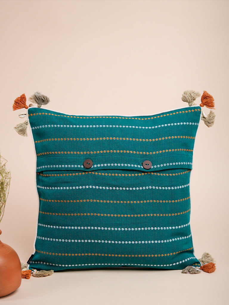 Dual Patch Woven Cushion