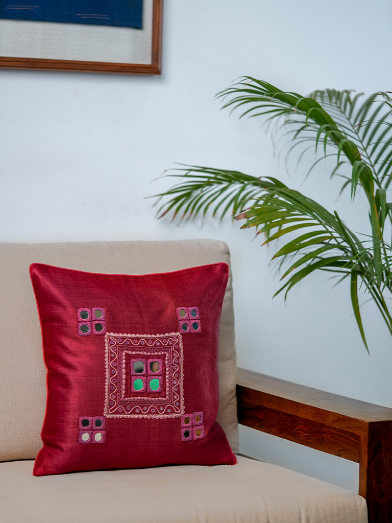 Mirror Work Cushion Cover
