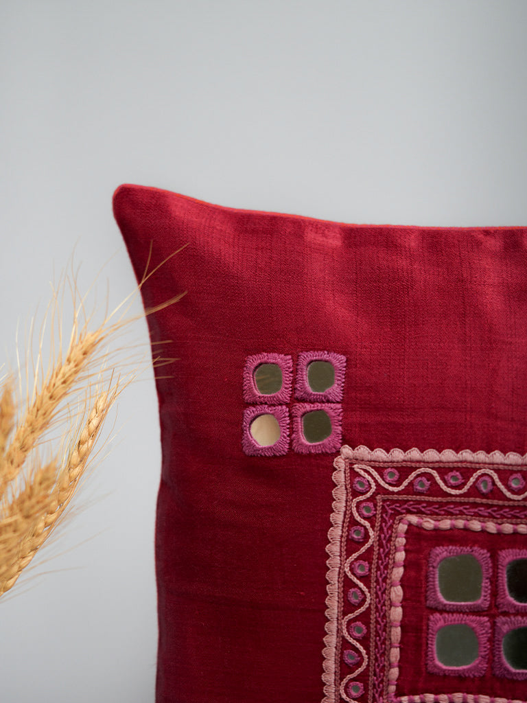 Mirror Work Cushion Cover