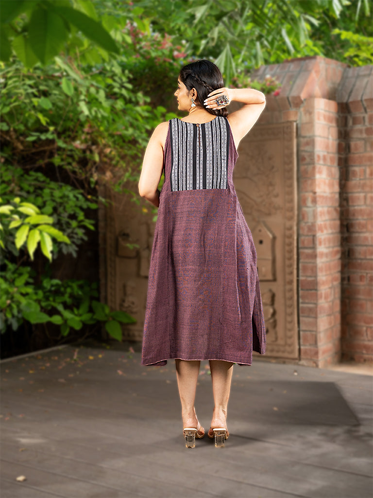 Dress With Karnataka Weave And Hand Embroidery