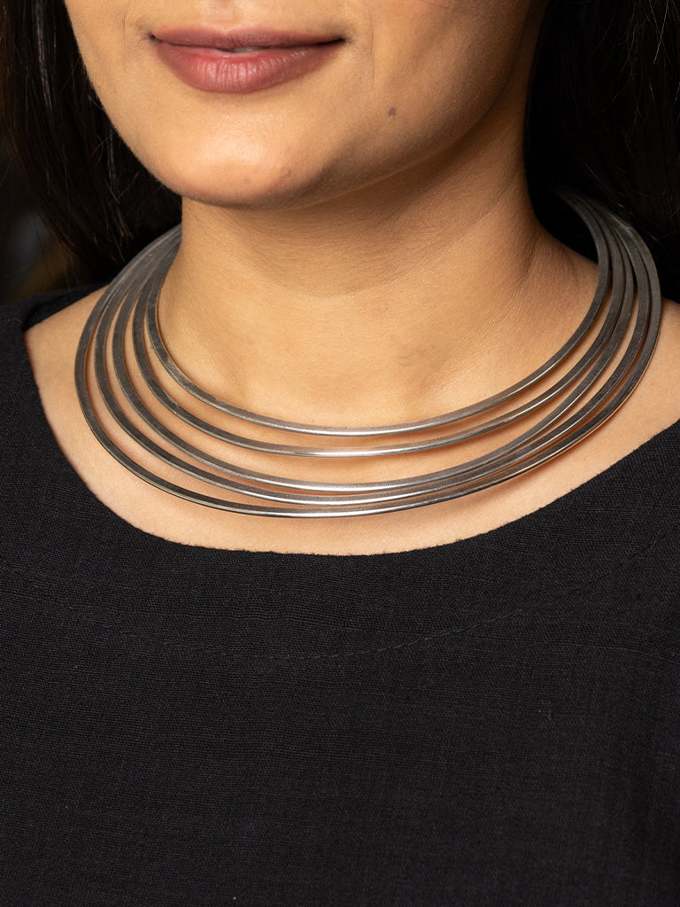 Layered German Silver Choker