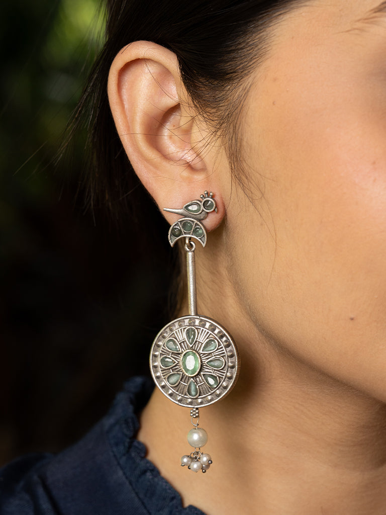 Bird Circular Drop Earring
