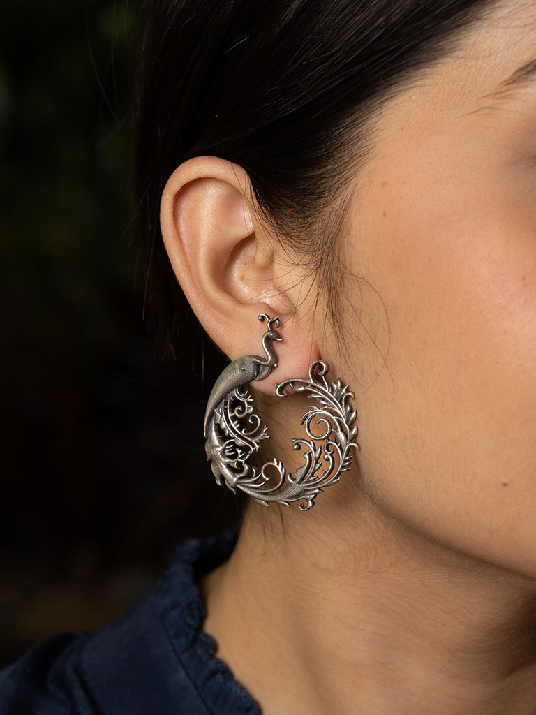Contemporary Peacock Earring