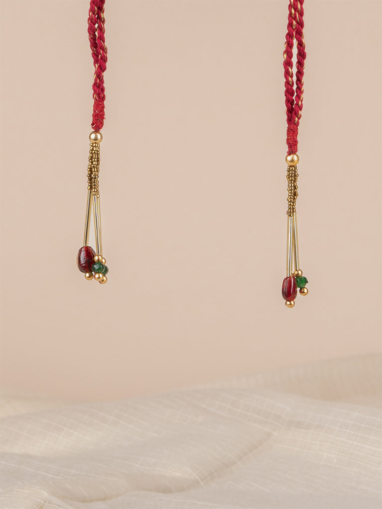 Rectangular Ajrakh & Hand Work Potli