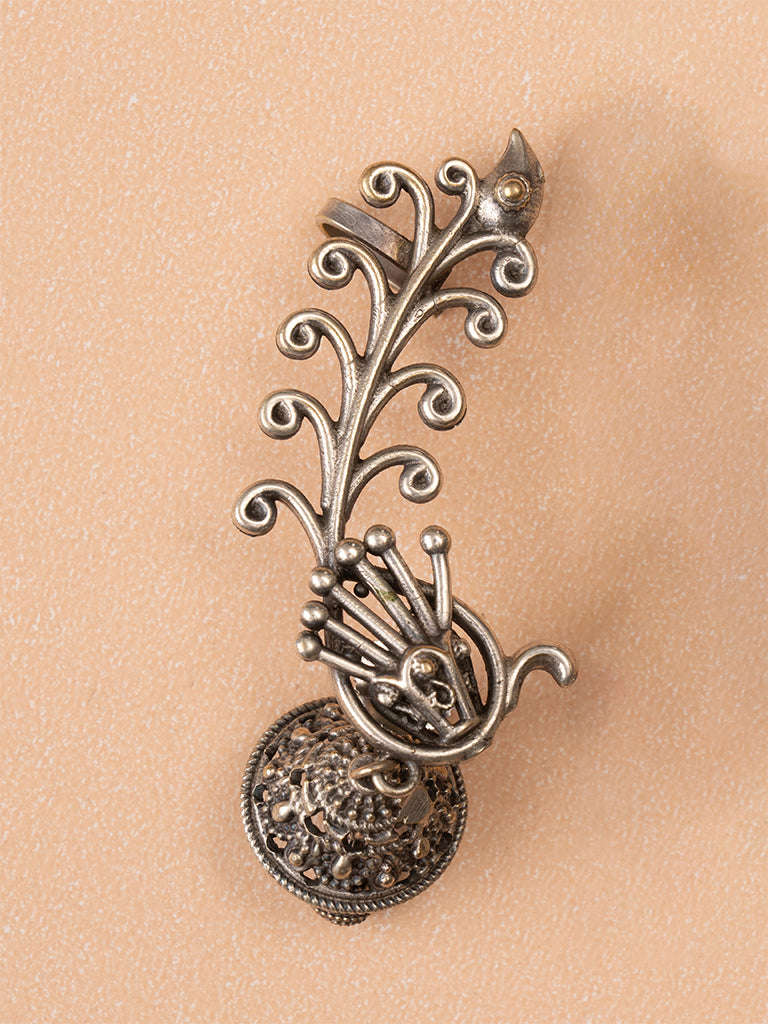 Oxidised Peacock Earcuff