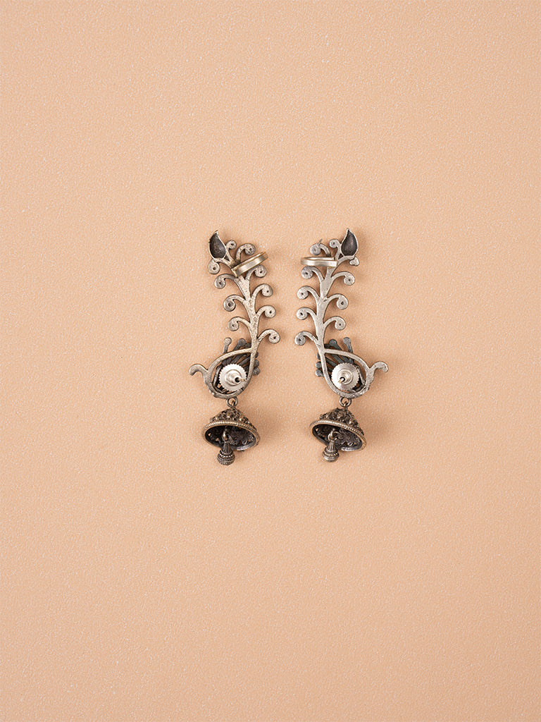 Oxidised Peacock Earcuff