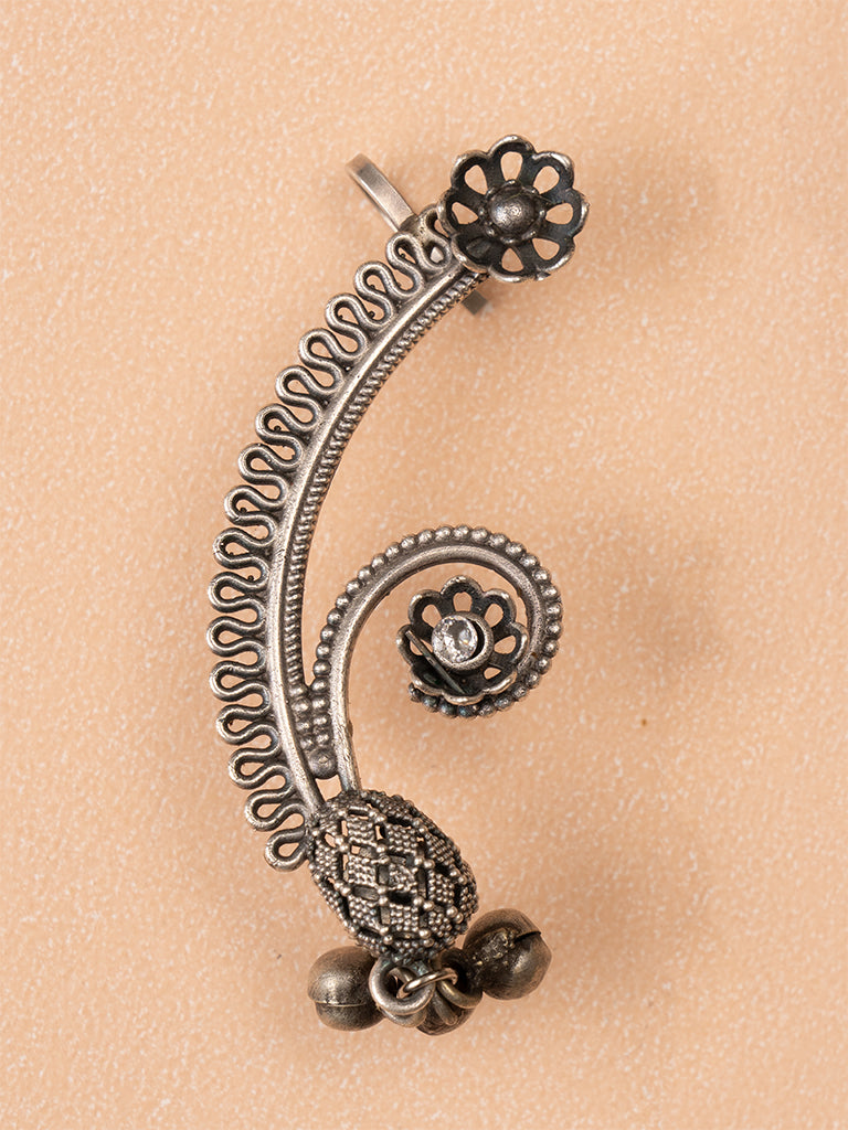 Oxidized Jali Stone Earcuff