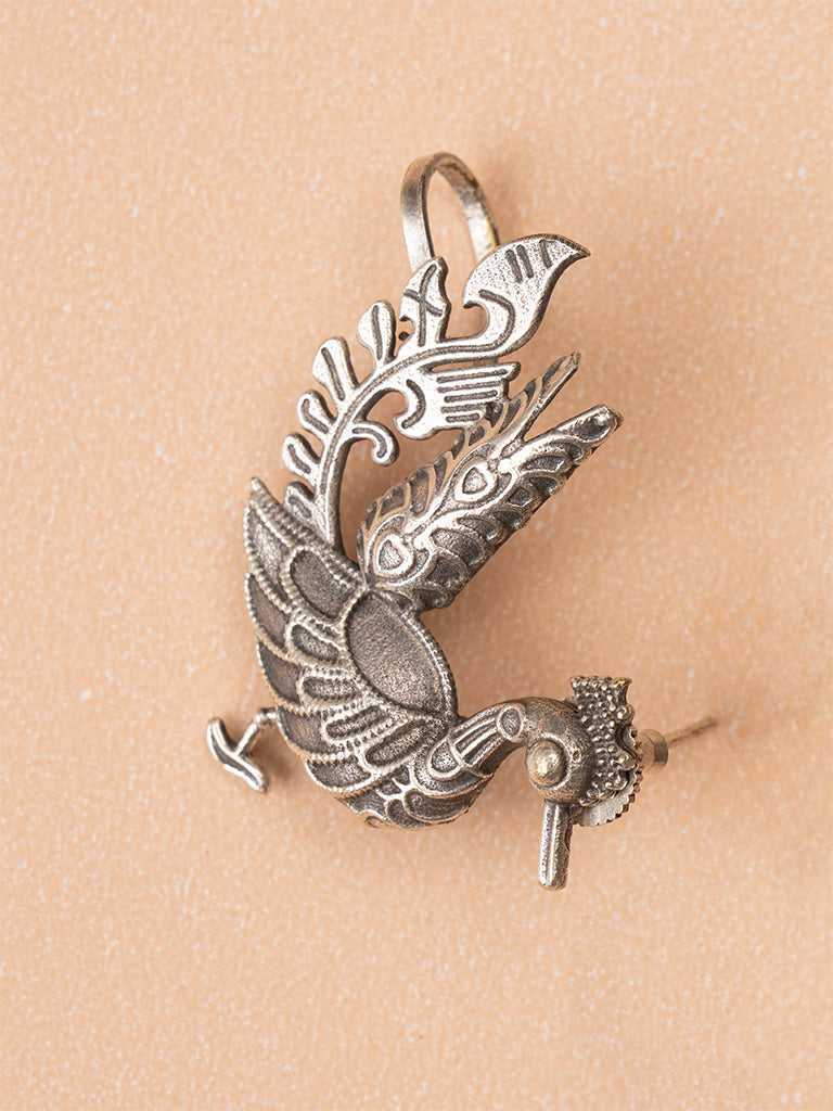 Peacock Oxidised Earring