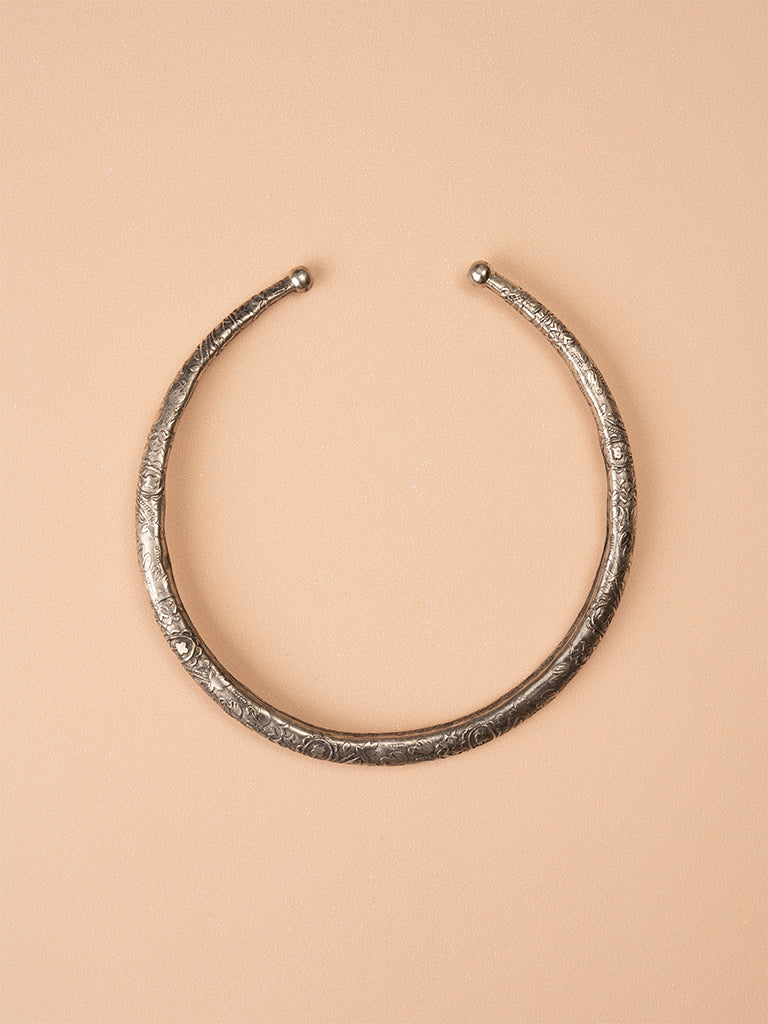 Solid Circular German Silver Choker
