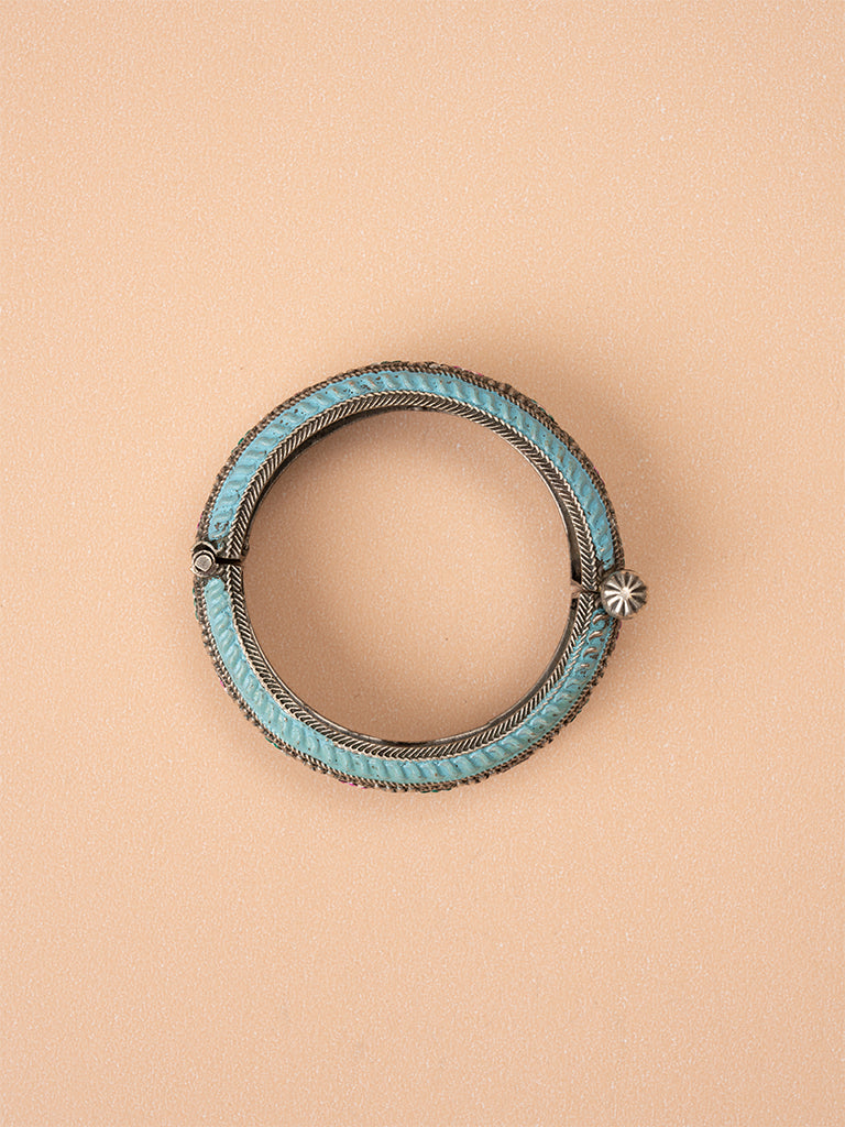 Sky Blue Meenakari Bangle