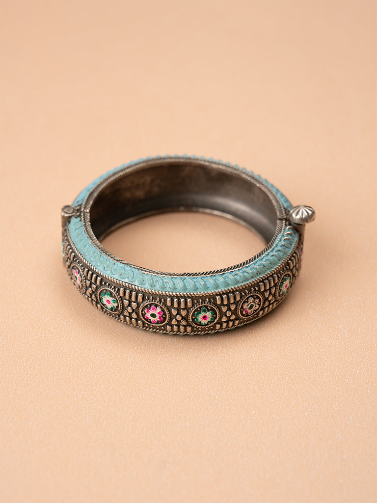 Sky Blue Meenakari Bangle