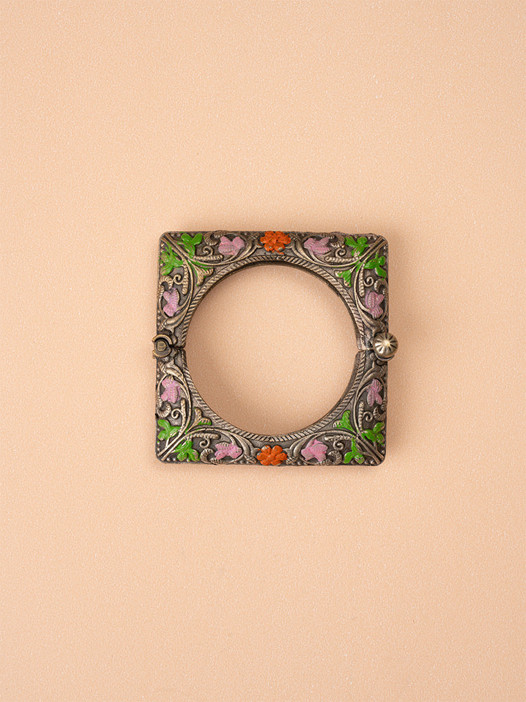 Square Coloured Floral Bangle