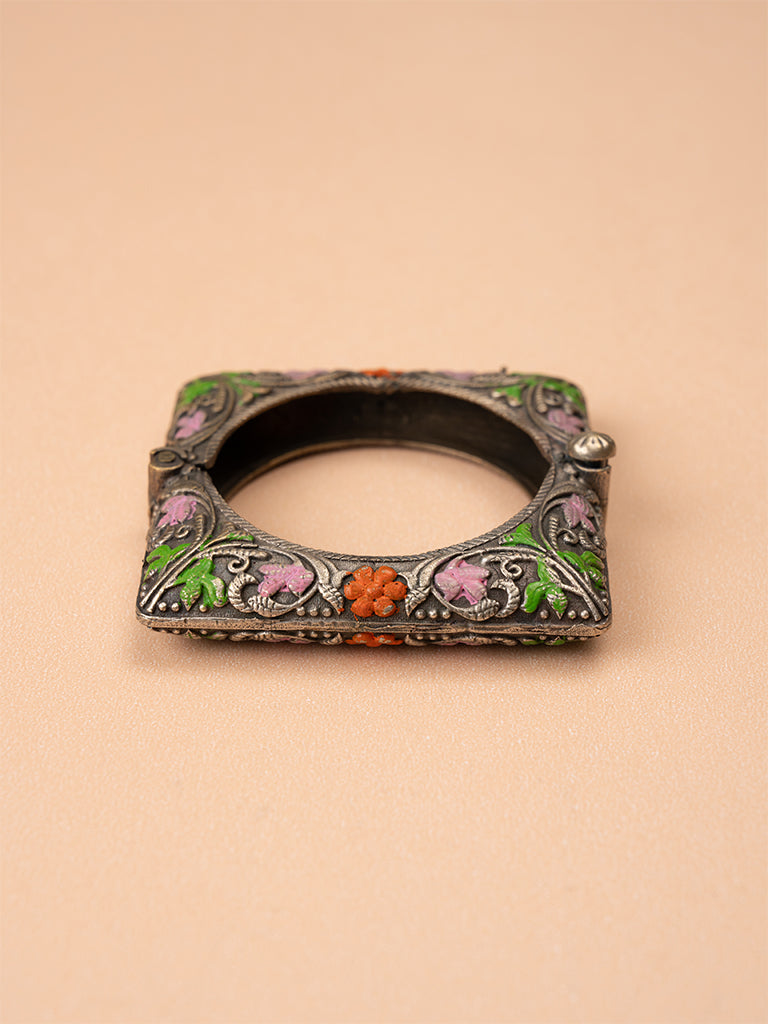 Square Coloured Floral Bangle