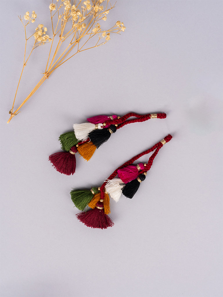Maroon Dori With Mul Tassels