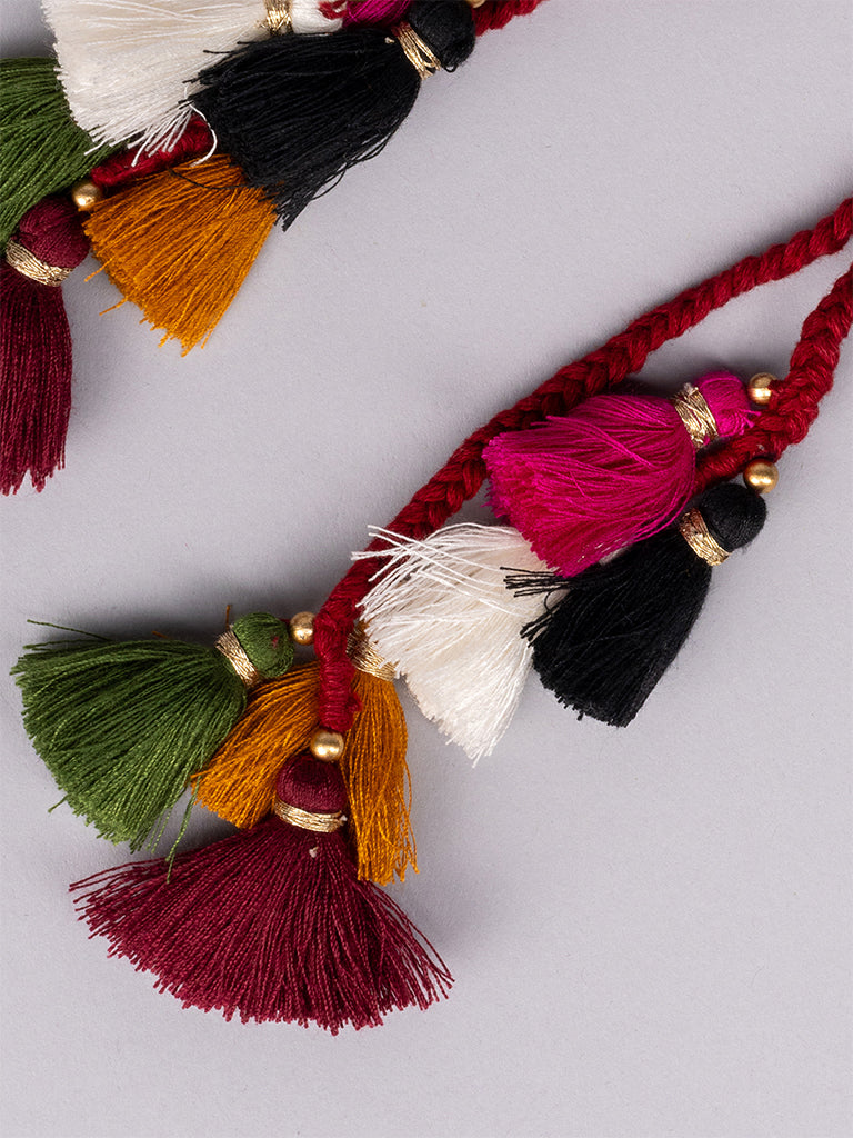 Maroon Dori With Mul Tassels