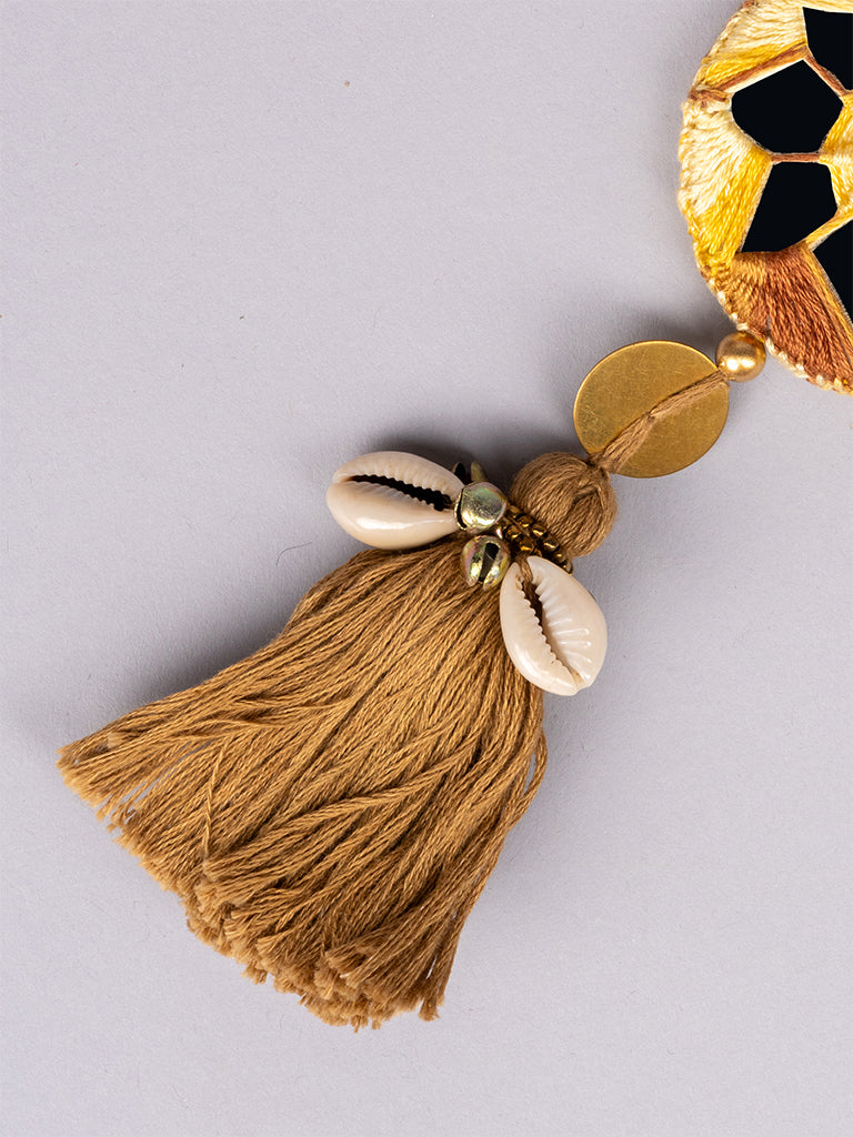 Brown Mirror Brass Tikki Keychain
