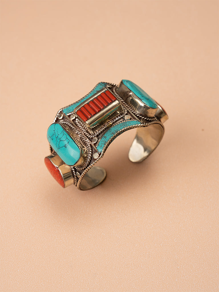 Oxidised Afghani Stone Bangle