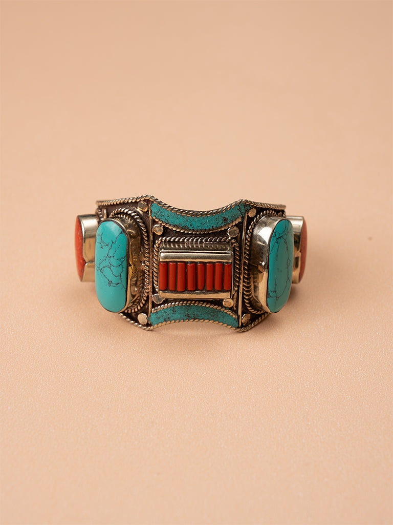 Oxidised Afghani Stone Bangle