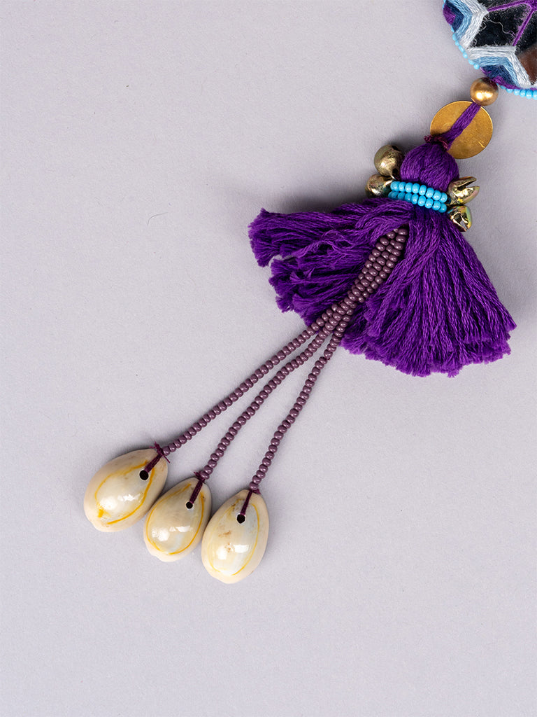 Purple Mirror Hanging Beads Tassels