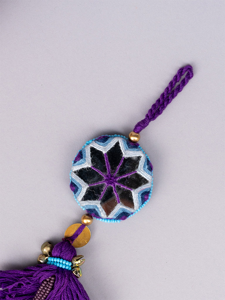 Purple Mirror Hanging Beads Tassels