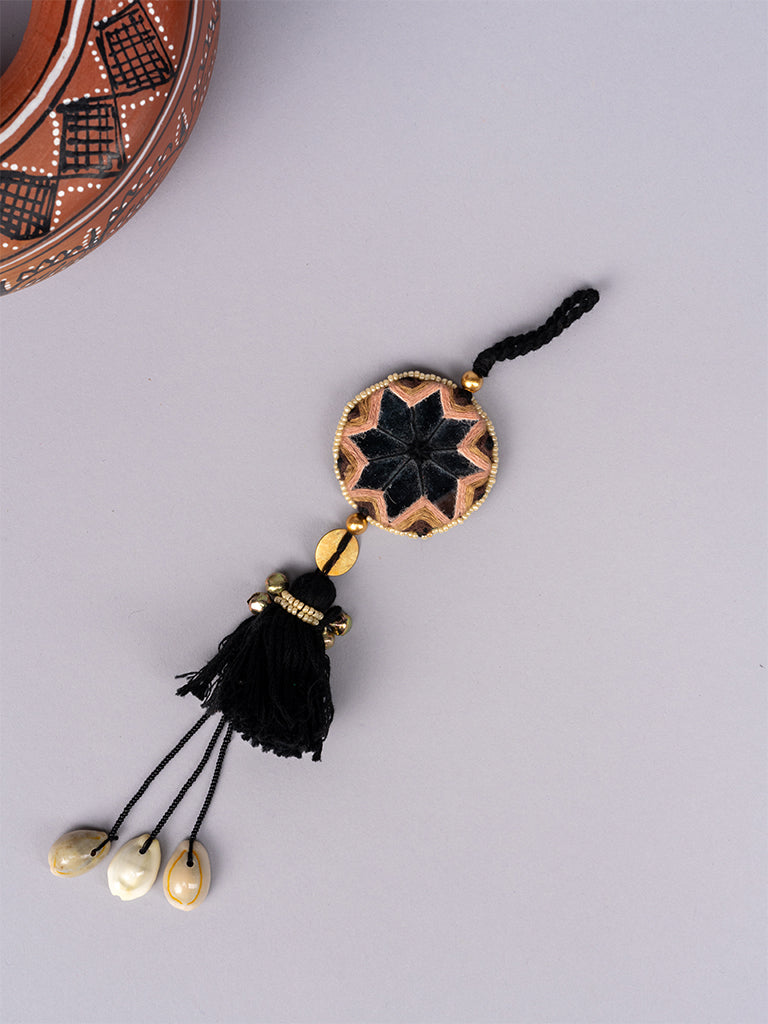 Black Mirror Hanging Beads Tassels