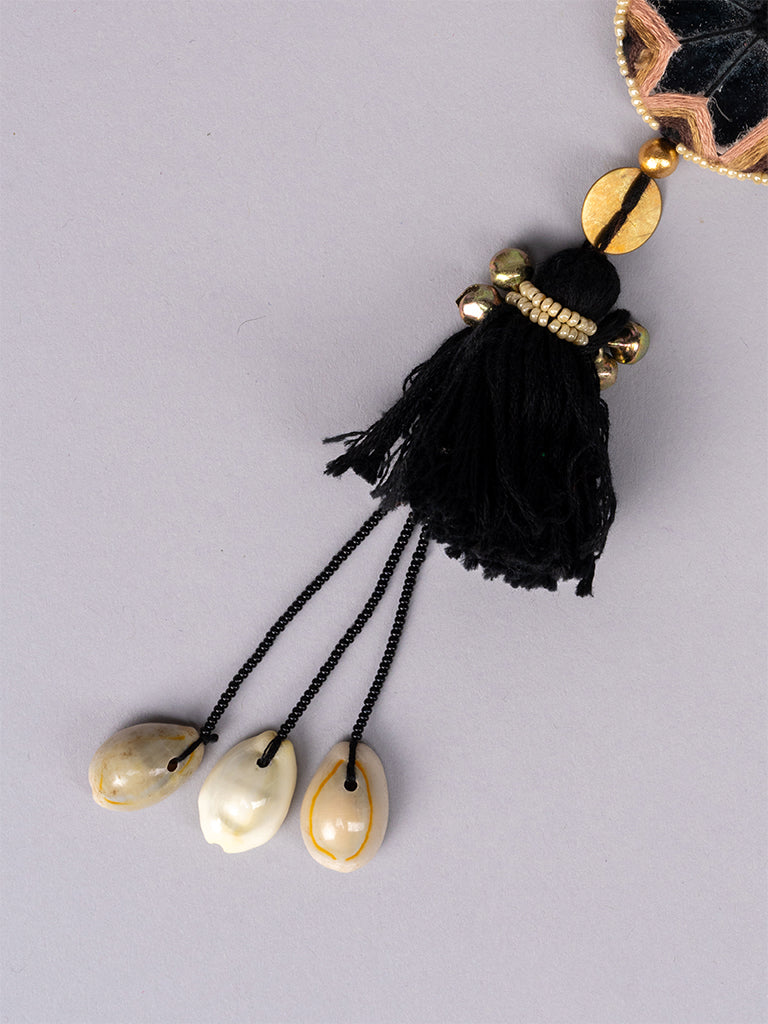 Black Mirror Hanging Beads Tassels