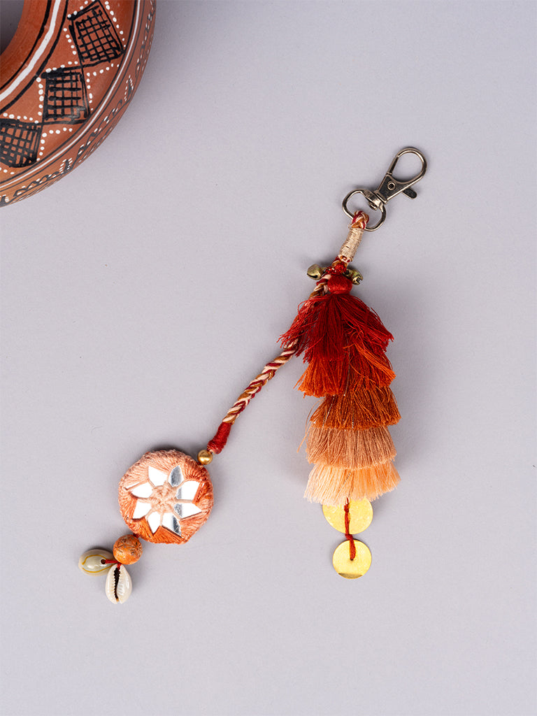 Peach Karodiya Tassel Keychain