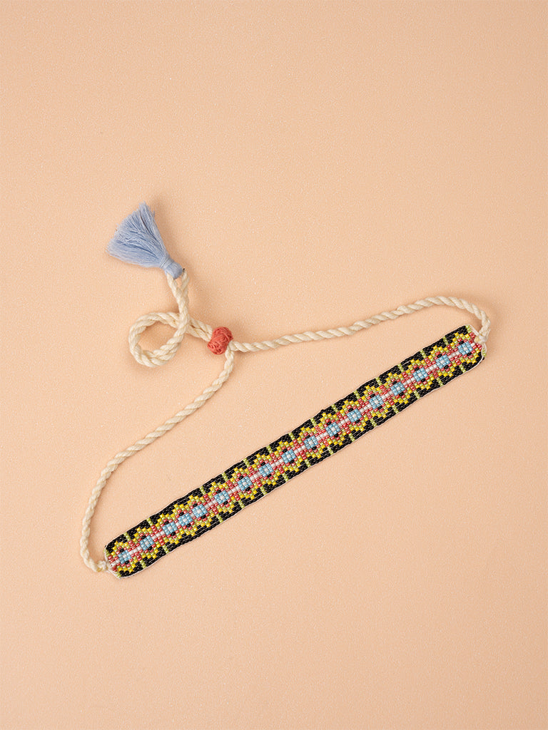 Braided thread beads choker