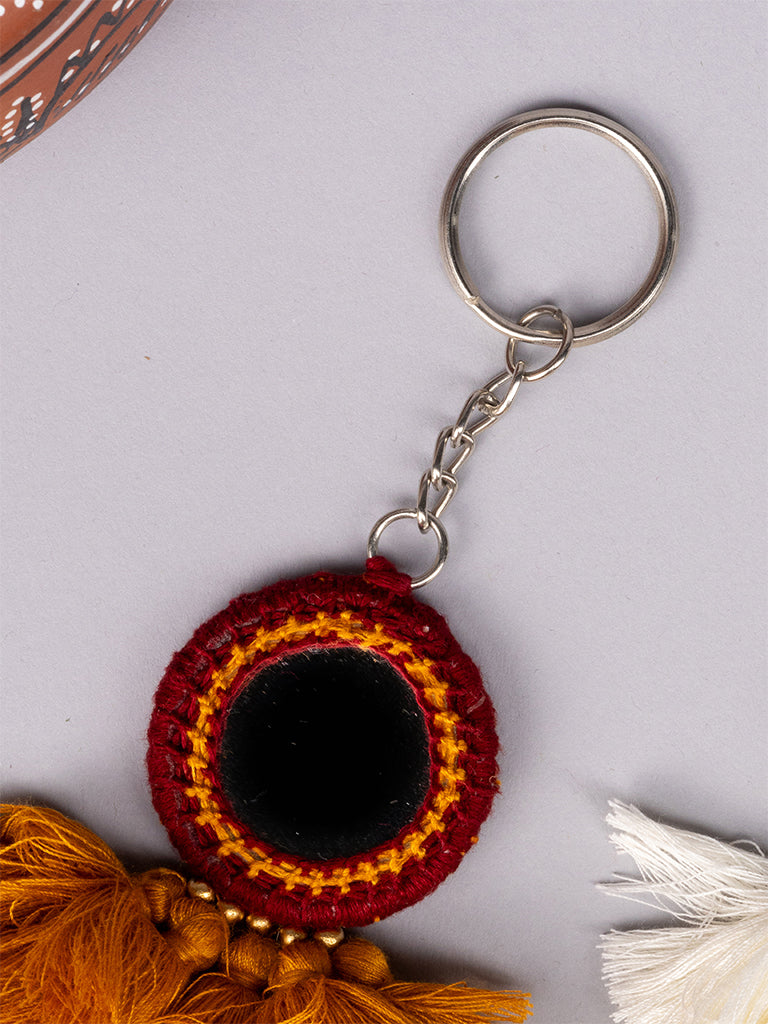 Orange & Green Tassel Keychains
