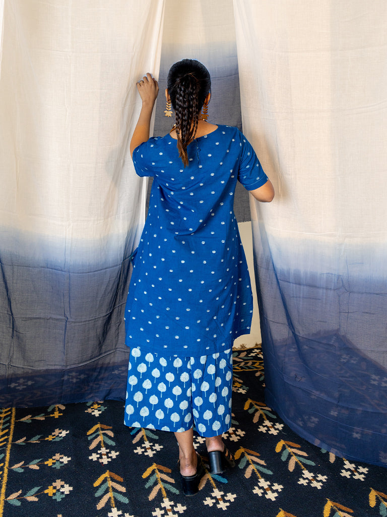 All-Over Block Print and Polka Dots Co-ord Set