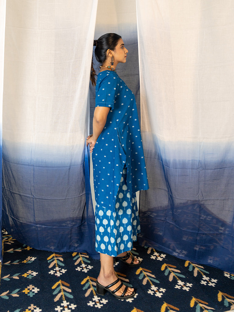 All-Over Block Print and Polka Dots Co-ord Set