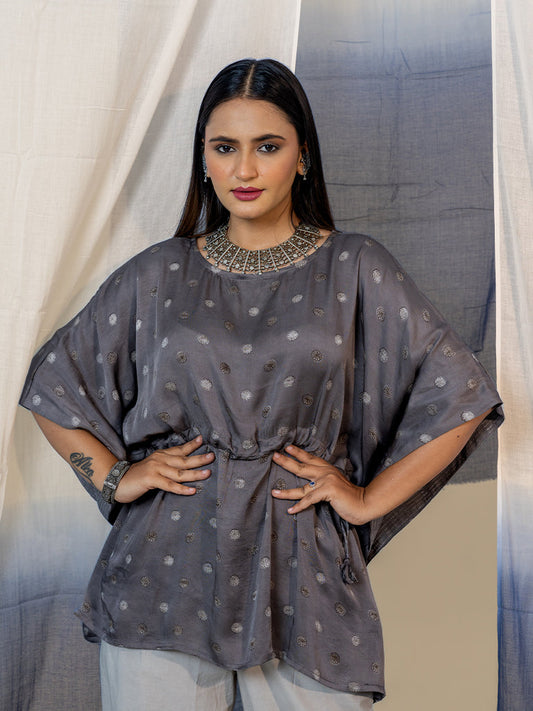 Drawstring short kaftan
