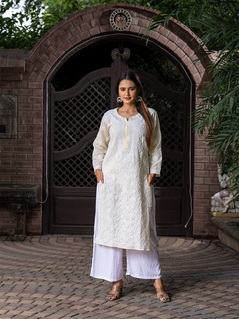 Chikankari embroidered kurta