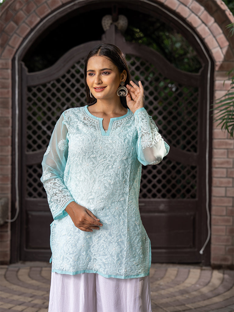 Georgette Chikankari Kurta