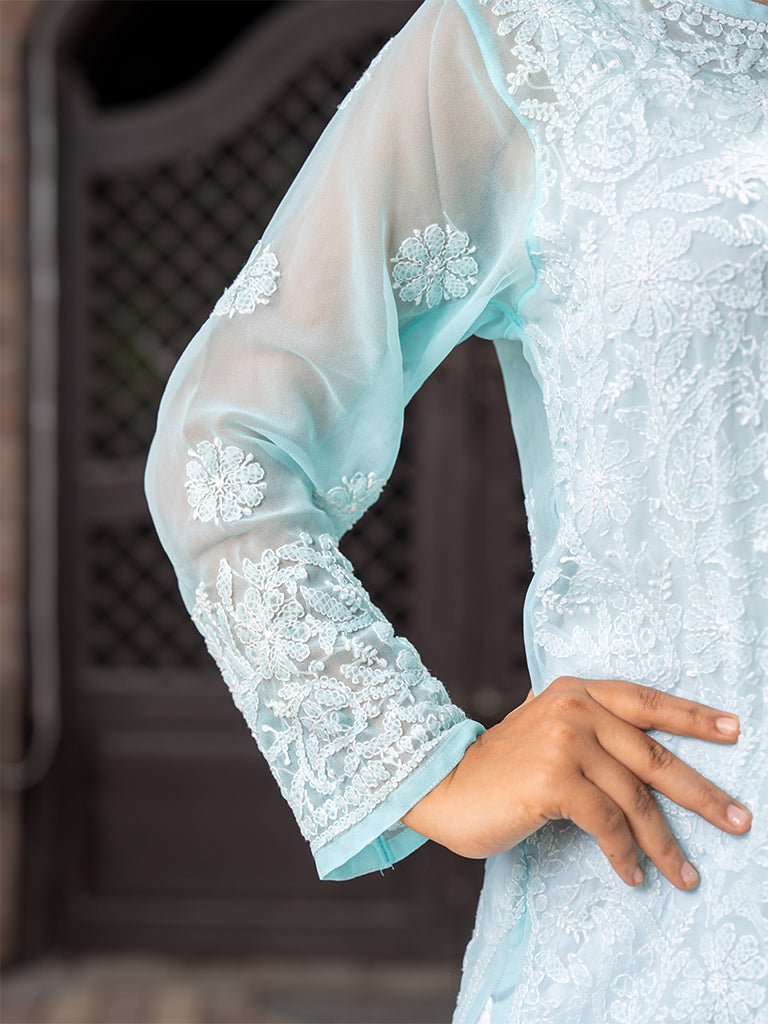 Georgette Chikankari Kurta