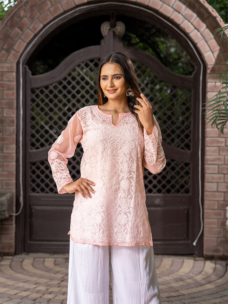 Peach Floral Kurta