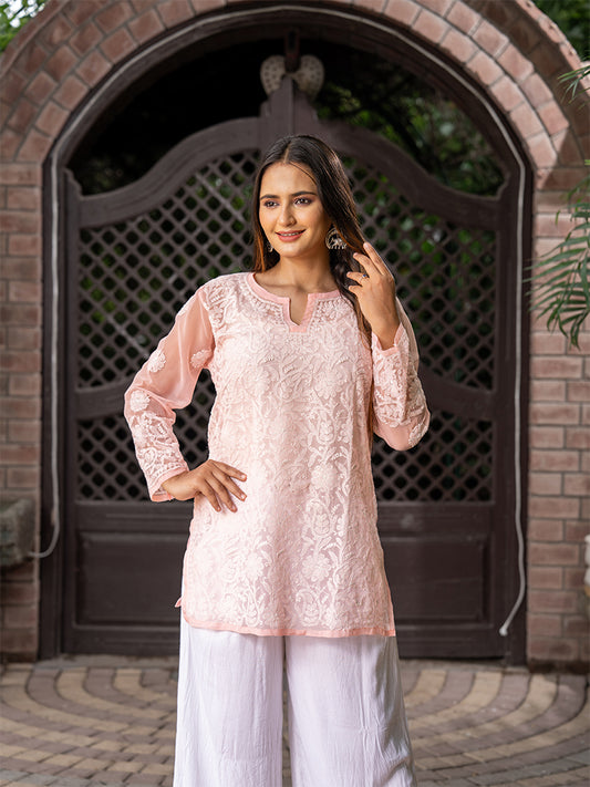 Peach Floral Kurta
