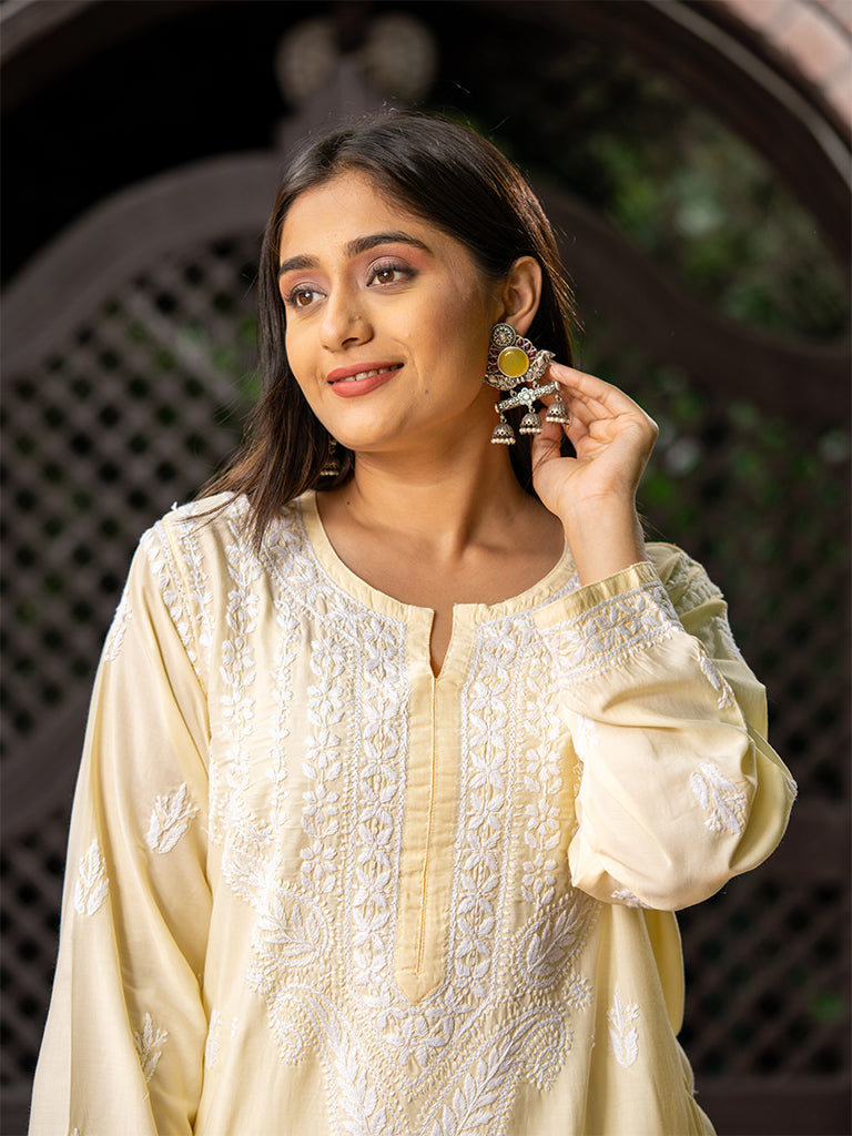 Light Yellow Chikankari Kurta