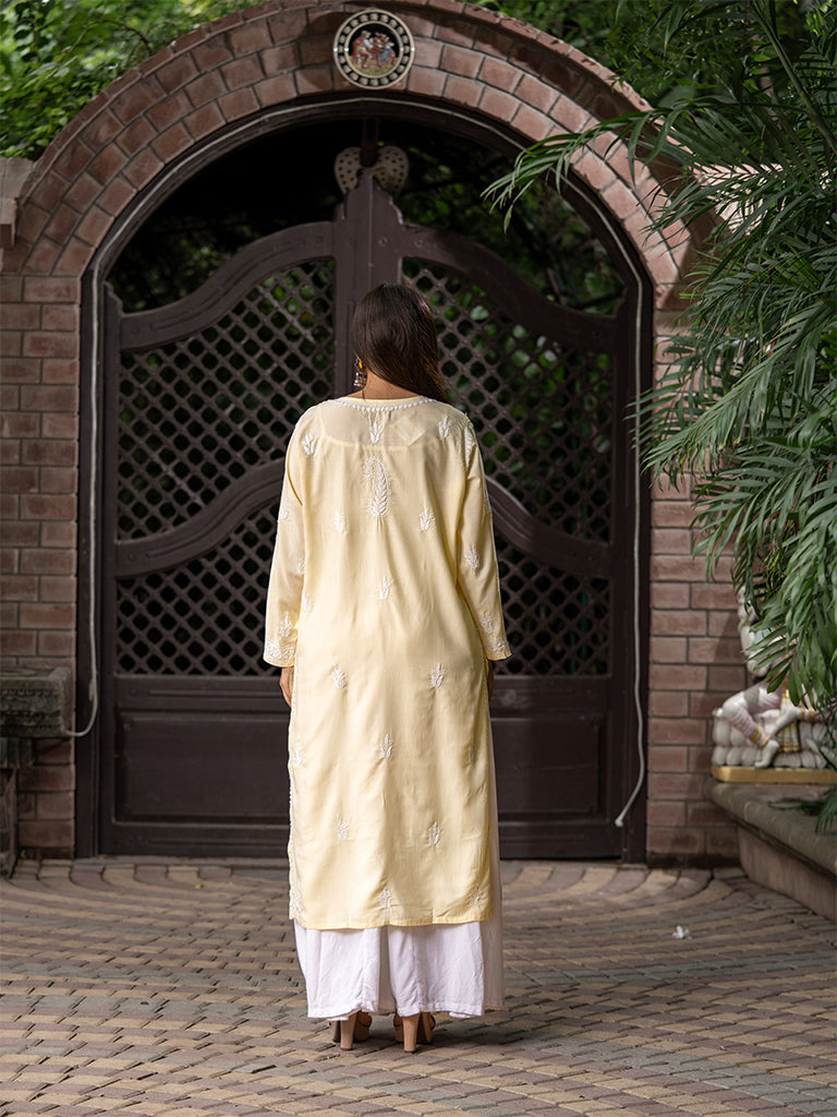 Light Yellow Chikankari Kurta