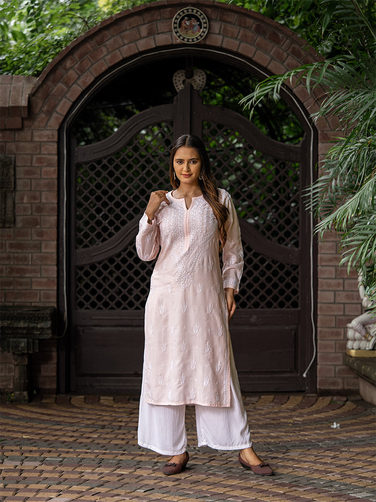 Chikankari Yoke Long Kurta